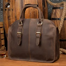 Винтажная простая сумка Crazy Horse из натуральной кожи, деловой мужской портфель, сумка для ноутбука, мужская сумка на плечо, bolsa maleta