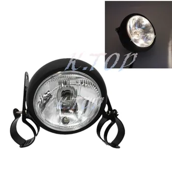 

1 Set Black Metal Retro Front Headlight WIth 28-34mm fork tubes Headlight bracket For Cafe Racer Bobber Custom