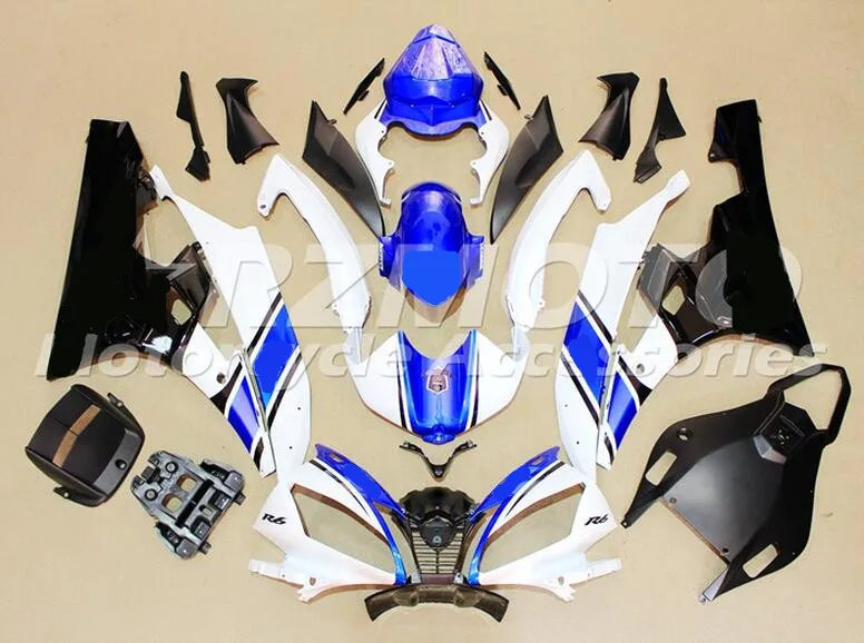 

3Gifts New Fairings Kit Fit For Yamaha YZF 600 R6 06 07 YZF-R6 2006 2007 ABS Plastic Motorcycle Fairing custom black white blue
