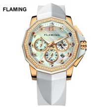 FLAMING FLAG Series High Quality 2 Models Miyota Quartz Watches Women Gold Wristwatches with Shell Dial Dress Watch Gifts