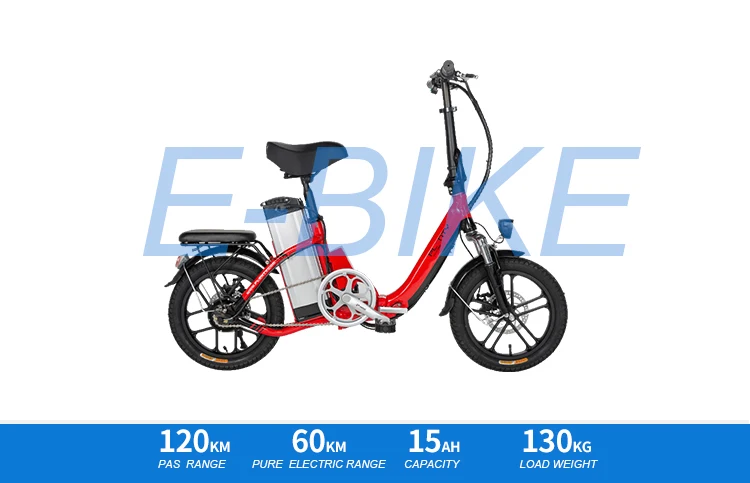 Clearance 16inch electric bicycle 48V15AH 350w motor Urban smart electric bicycle Double power female and small fold ebike  speed 25-40km 0