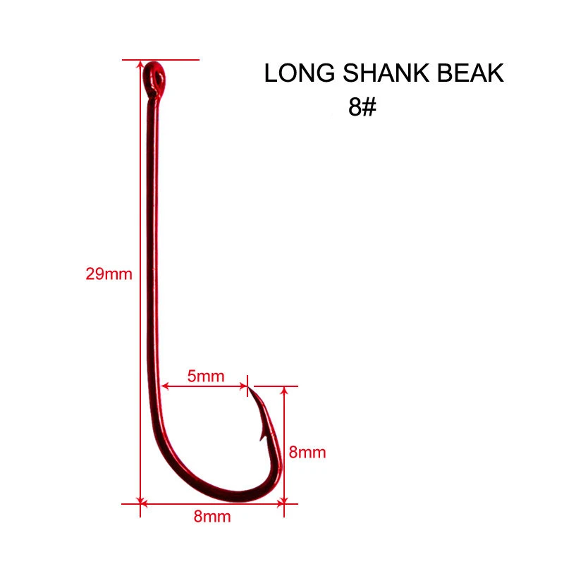 50 шт. рыболовные крючки пресноводные длинные хвостовик Baitholder приманка офсетная колючая теплая ловля карпа крючок заточенный высокоуглеродистой стали - Цвет: 8