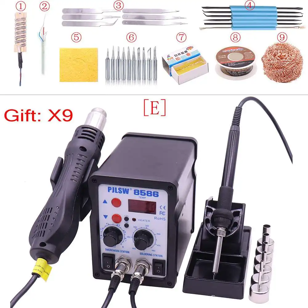 8586 750W ESD Soldering Station LED Digital Solder Iron Desoldering Station BGA Rework Solder Station PJLSW 8586