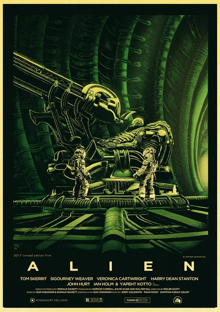 Placa MDF Filme Alien desenho retrô