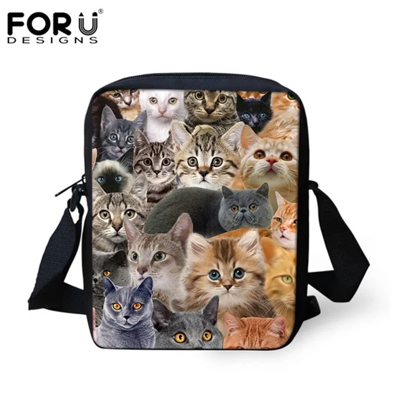 

FORUDESIGNS 2018 New School Bag for Primary Students Cat Dog Puzzle Printing Mini Messenger Bags Girls Boys Casual Book Bags Kid