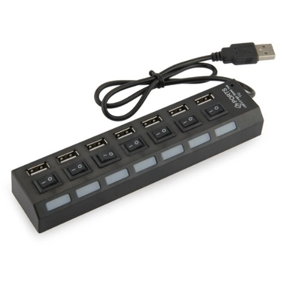 7 Ports High Speed USB Hub 480 Mbps USB 2.0 Hub On/Off Switch Hub USB Splitter For PC Laptop Computer Peripherals Accessories