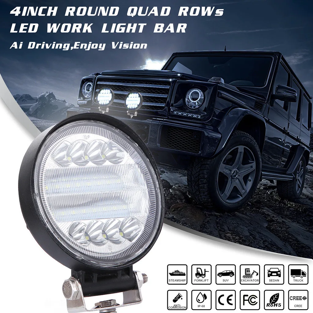 

2019 New Arival Hot Sale LED Work Light Bar Flood Spot Beam Offroad 4WD SUV Driving Fog Light Dropshipping Headlights Lights