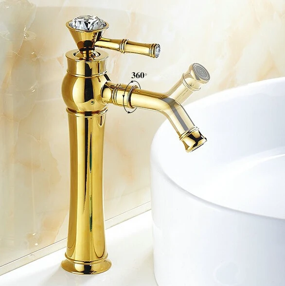 12" Free shipping Gold Faucet,gold bathroom faucets,gold finish basin