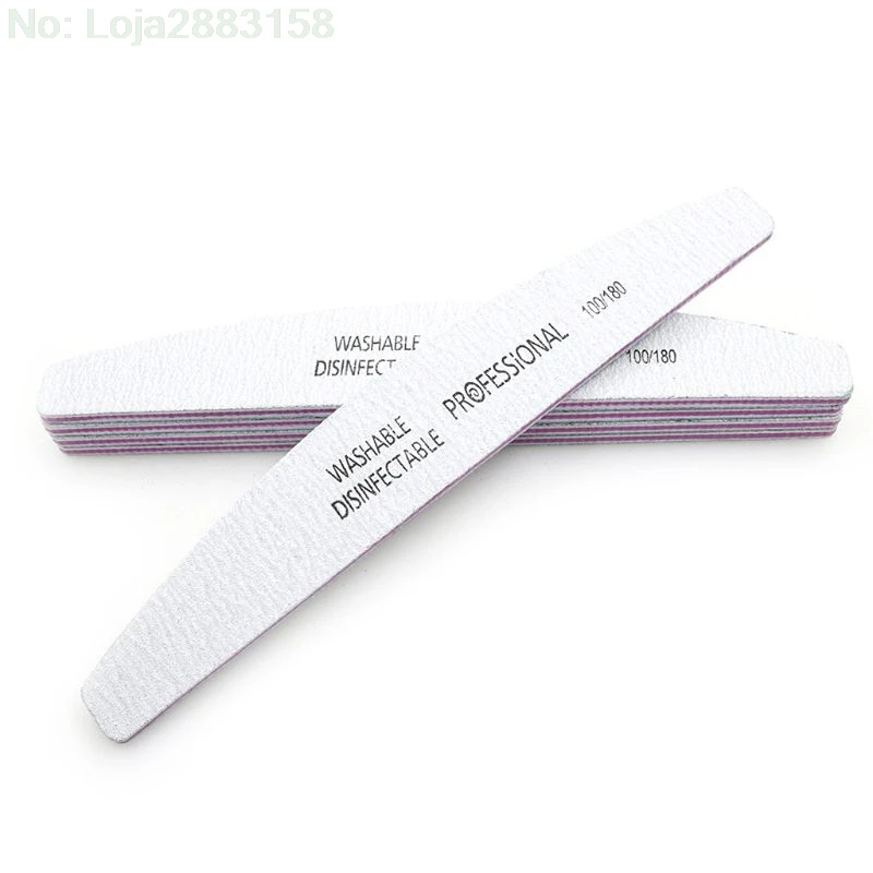 

1pc Nail File 100/180 Grit Sanding Buffing Washable Professional Nails Manicure Tool
