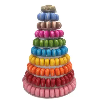 

10 Layer High Quality Macarons Display Tower PVC Macaron Tower Stand Fondant Cake Stand Wedding Cake Decorating Tool