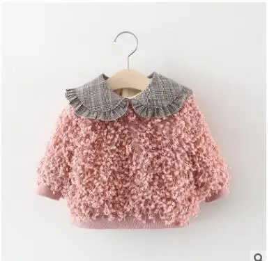 Г. детская одежда,, новинка, зимний утепленный бархатный пуловер для девочек, теплая пуховая меховая одежда, очень милая - Цвет: Розовый