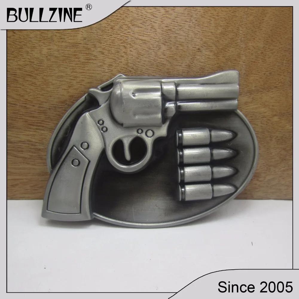 

The Bullzine Gun belt buckle with bullets with pewter finish FP-01834-1 suitable for 4cm width belt