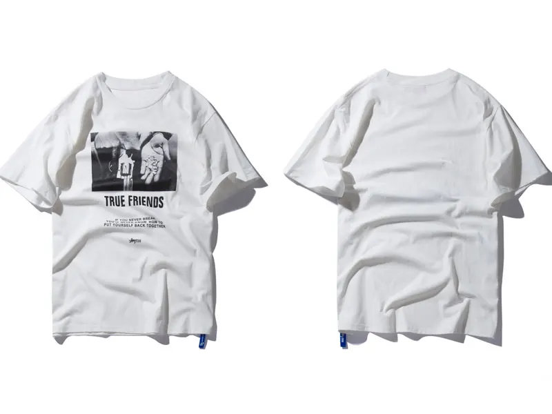 Hands Printed Short Sleeve T Shirts 3