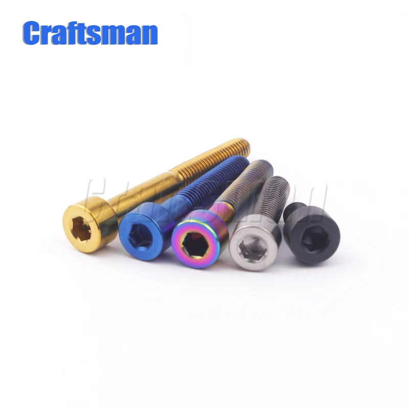 Титановый болт Craftsman M5 x 10, 12, 16, 18, 20, 25, 30, 35, 40, 45, 50, 60 мм, шестигранный ключ, клеймо головка, болт Ti, винт для руля велосипеда, подседельный штырь