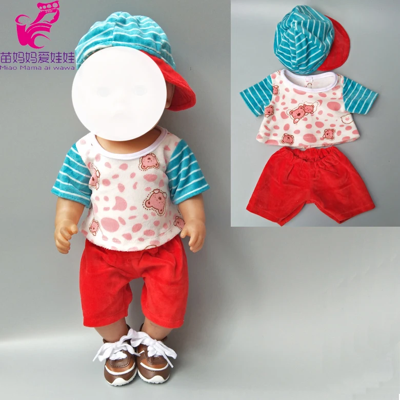 

bebe born boy dolls clothes pants cap for 18" 43cm born baby doll jeans strap pants children girl Christmas gifts