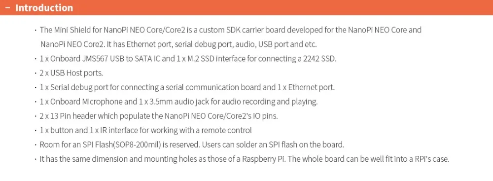 Мини-щит для NanoPi NEO Core/Core2 тот же форм-фактор, что и RPi, может быть хорошо помещен в чехол RPi