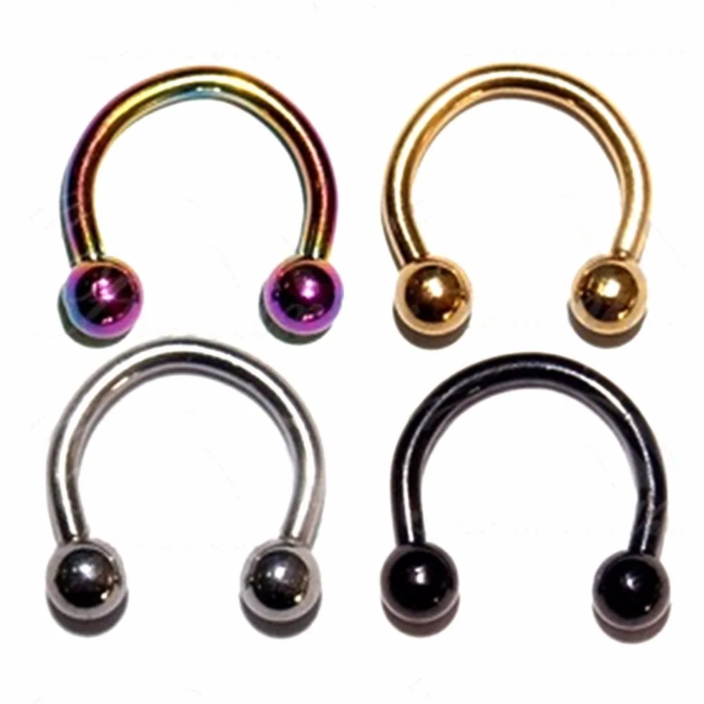 Velishy 1PCS Hot Selling Stainless Nostril Nose Ring Circular Piercing