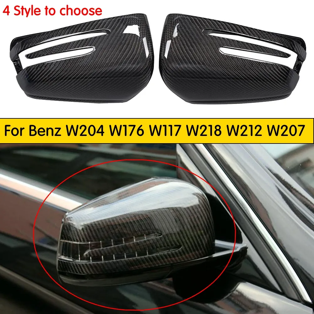 Replacement Carbon Fiber Side Mirror Cover for Mercedes C E S CLA CLS GLK Class