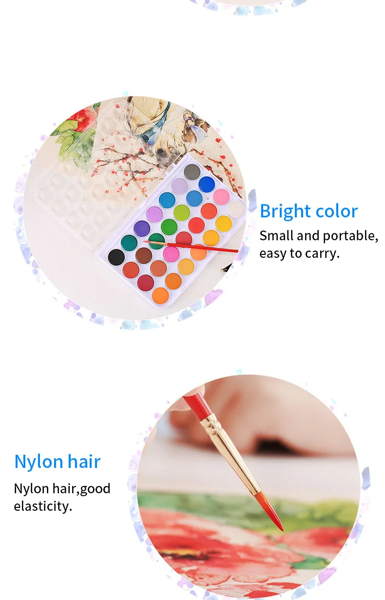 conjunto com pincel de pintura cor brilhante