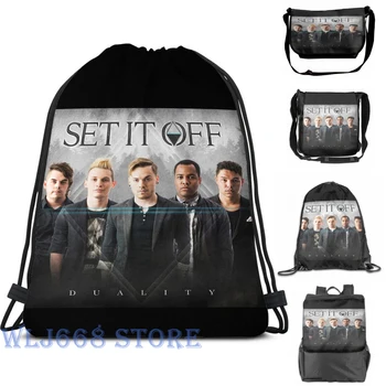 

Funny graphic print shoulder Bags women duality set it dont off tour 2018 udara Single shoulder backpack travel for men Gym Bag