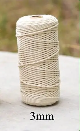 3mm x 1000 m Natuurlijke crème Katoen Twisted Cord Touw DIY Craft String Handgemaakte Decoratieve Accessoires 3mm x 1000 m Natuurlijke crème Katoen Twisted Cord Touw DIY Craft String Handgemaakte Decoratieve Accessoires