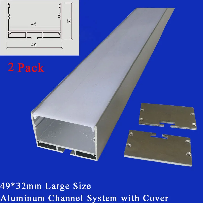 

Aluminum Channel System with Cover End Caps Mounting Clips for LED Strip Installations U-Shape Wide LED Lightstrip Light Mount
