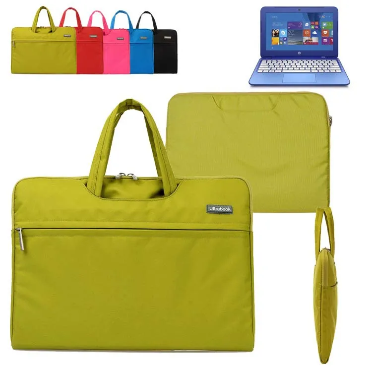 Nylon Fabric Laptop Sleeve Briefcase Carry Case Bag w/ Pocket & Handle