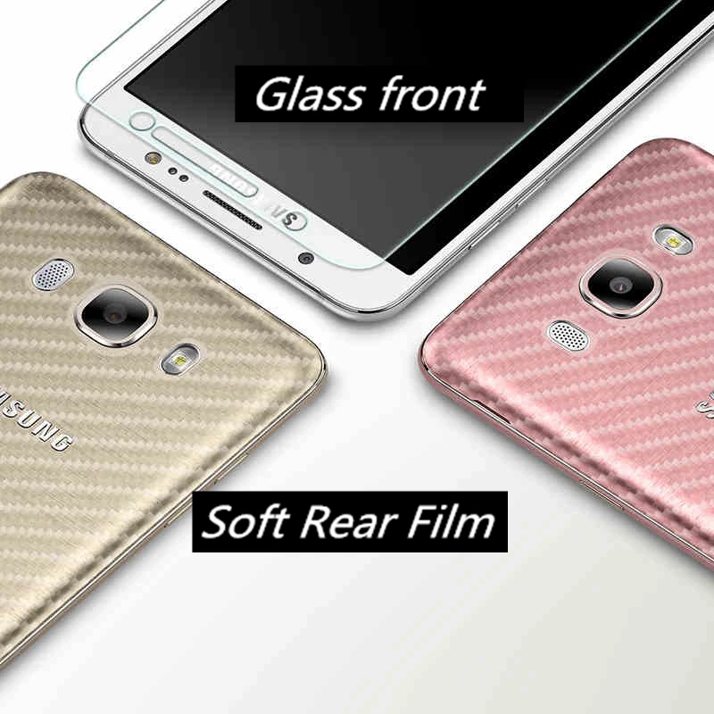 

2piece Soft Rear Film +Tempered Glass Screen Protector For Samsung Galaxy J3 J5 J7 2015 2016 2017 Guard Film Protective Stickers