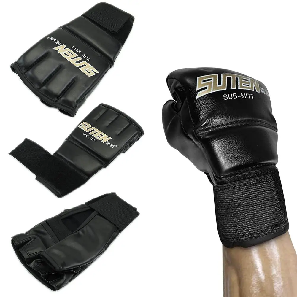 Boxing Gloves Pu Leather Waterproof Fingerless Glove Boxing Accessories