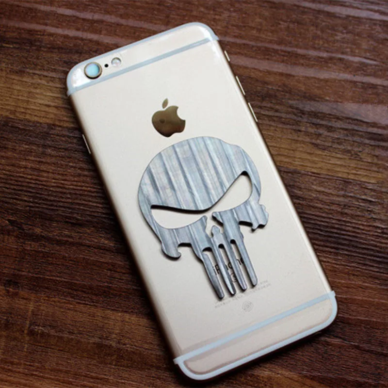 Liga de Titânio Adesivos de Metal Adesivos de Carro Forma Punisher Enferrujado Corroído Edc Telefone Adesivos Decorativos Acessórios 1pc Não 8 Adesivos de Carro Adesivos Decorativos Acessórios