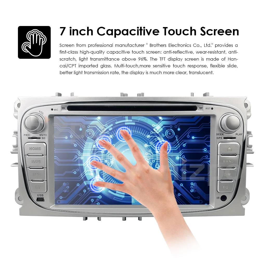 Car DVD Player Car Multimedia player GPS Nav Autoradio 2 Din For FORD/Focus/Mondeo/S-MAX/C-MAX/Galaxy Head Unit USB Monitor Cam