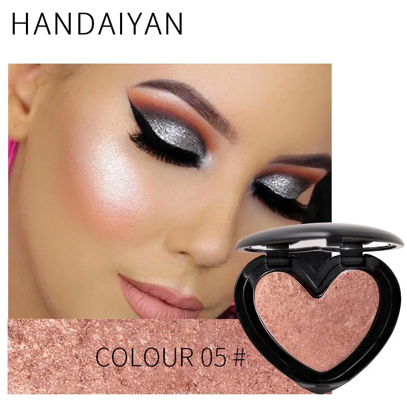 

Blush Powder Highlighter Eye Shadow 2 in 1 Face Rouge Iluminador Shimmer Face Baked Contour Palette 6 Colors Fast Ship