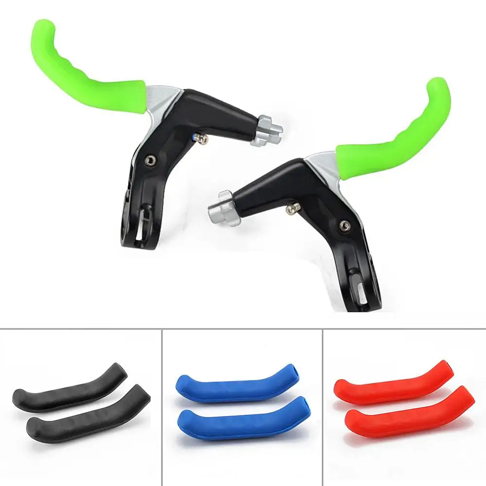 Qiterr 2Pcs Brake Lever Cover Handle Silicone Sleeve Mountain Bike Braking Protection Cover