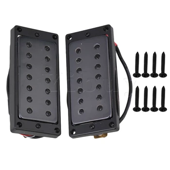 

Yibuy 52mm 55mm Humbucker Pickups Set for 7 String Electric Guitar Black