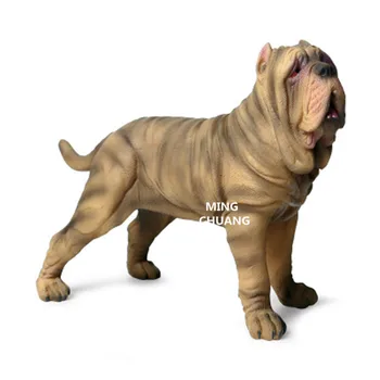 

Simulation Cute Puppy Statue Neapolitan Mastiff Home Decor Birthday Gift Plastic Action Figure Collectible Model Toy 16CM D987