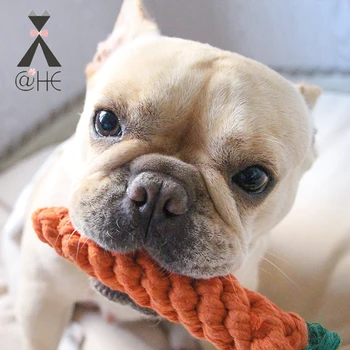 

High Quality Pet Dog Toy Carrot Shape Rope Puppy Chew Toys Teath Cleaning Outdoor Fun Training 22cm Pet Supply