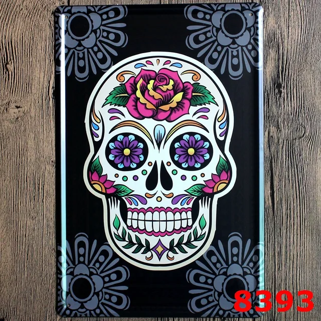 30x20cm Skull Vintage Home Decor Tin Sign Wall Metal 30x20cm Skull Vintage Home Decor Tin Sign Wall Metal Art Poster Retro Plaque