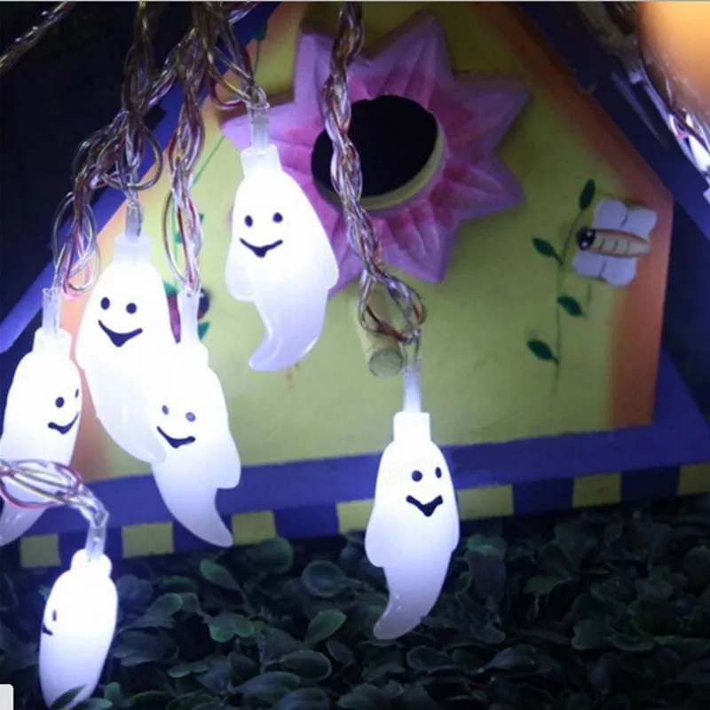 

20 LED 6.5ft/2m Skull Ghost Led string Light Decoration Halloween Indoor&Outdoor Battery Operated String Light Holiday Decor