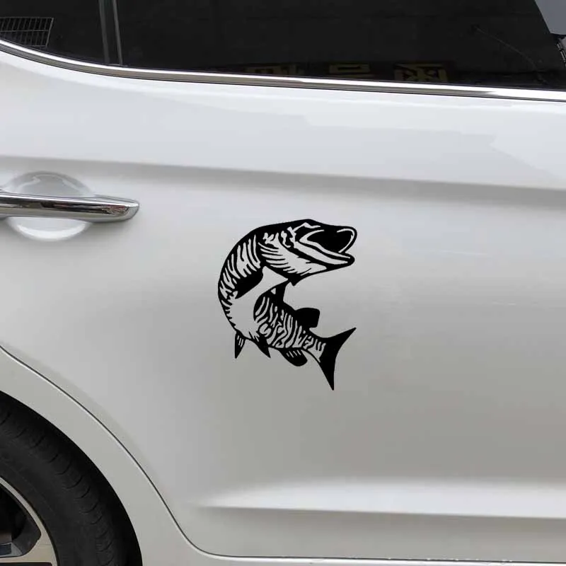 YJZT 14CM*15.8CM Muskie Musky Fish Fishing Decal Vinyl Car Sticker