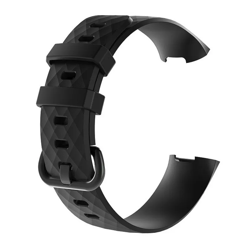 Водонепроницаемый сменный мужской t ремешок для часов Fitbit Charge 3 / 4 силиконовый