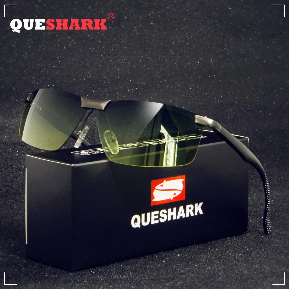 Queshark Профессиональный Алюминий магний поляризованные очки день и Ночное видение