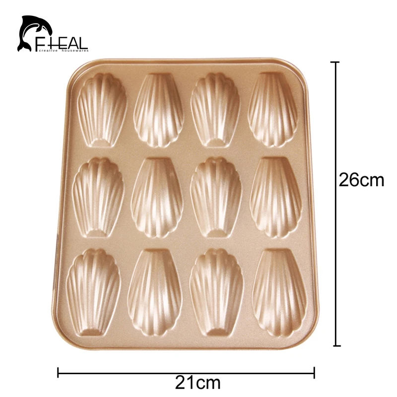 FHEAL 3D Морская раковина 12 отверстий формы для торта металлические Madeleine выпечки