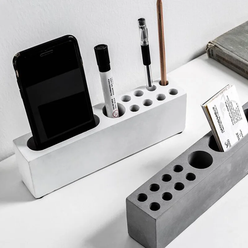 

Multi-function Penholder Concrete Molds Pen Container Plaster Gypsum Mould Desktop Decor Cement Clay Crafts Silicone Mold