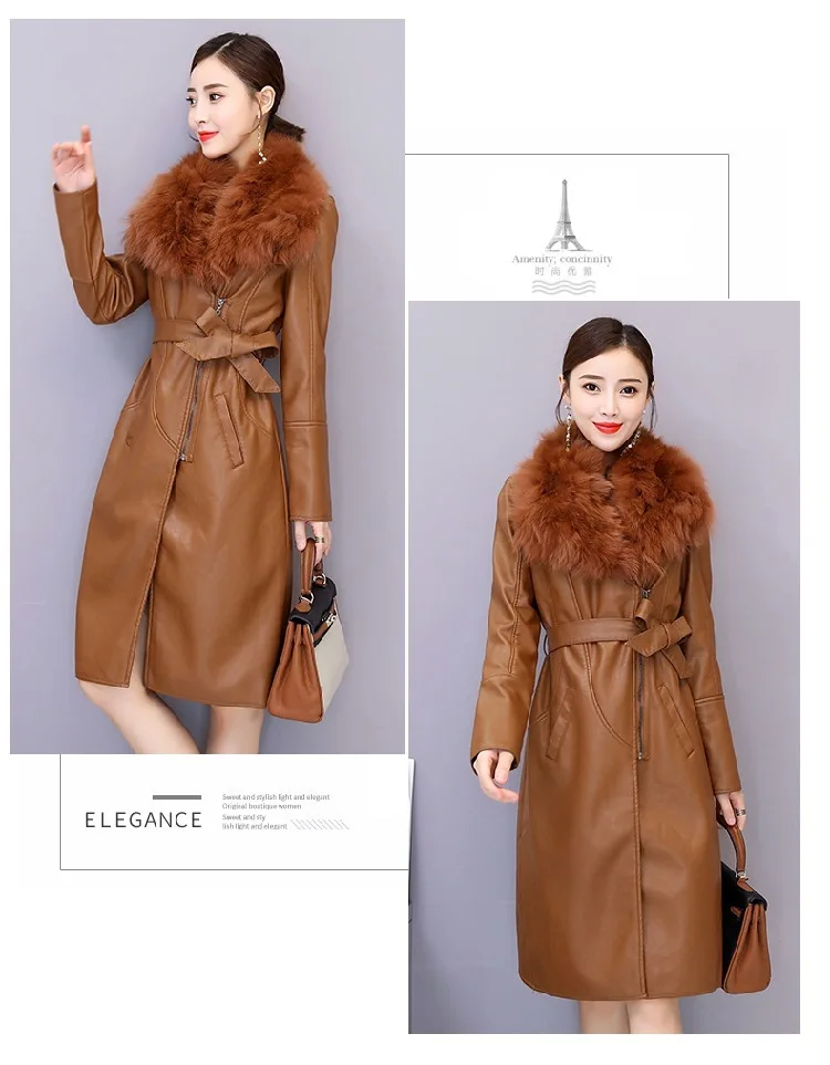 Winter Commute Long Sleeve Elegant Slim Leather Jacket Female Clothing Chaquetas Mujer Manteau Femme Hiver Coat Women