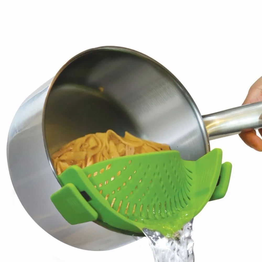 

Silicone Colanders Kitchen Clip On Pot Strainer Drainer For Draining Excess Liquid Univers Draining Pasta Vegetable Cookware