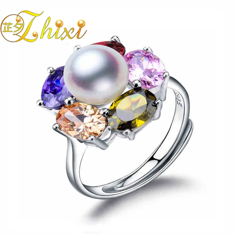 

100% real pearl jewelry rings for women 925 sterling silver jewelry natural freshwater pearl wedding gift [R88]