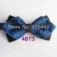 Yibei coahella галстуки с бриллиантами дизайн черный и Королевский синий блестящий Пейсли регулируемый галстук-бабочка для взрослых бабочка для смокинга галстук унисекс butterflys