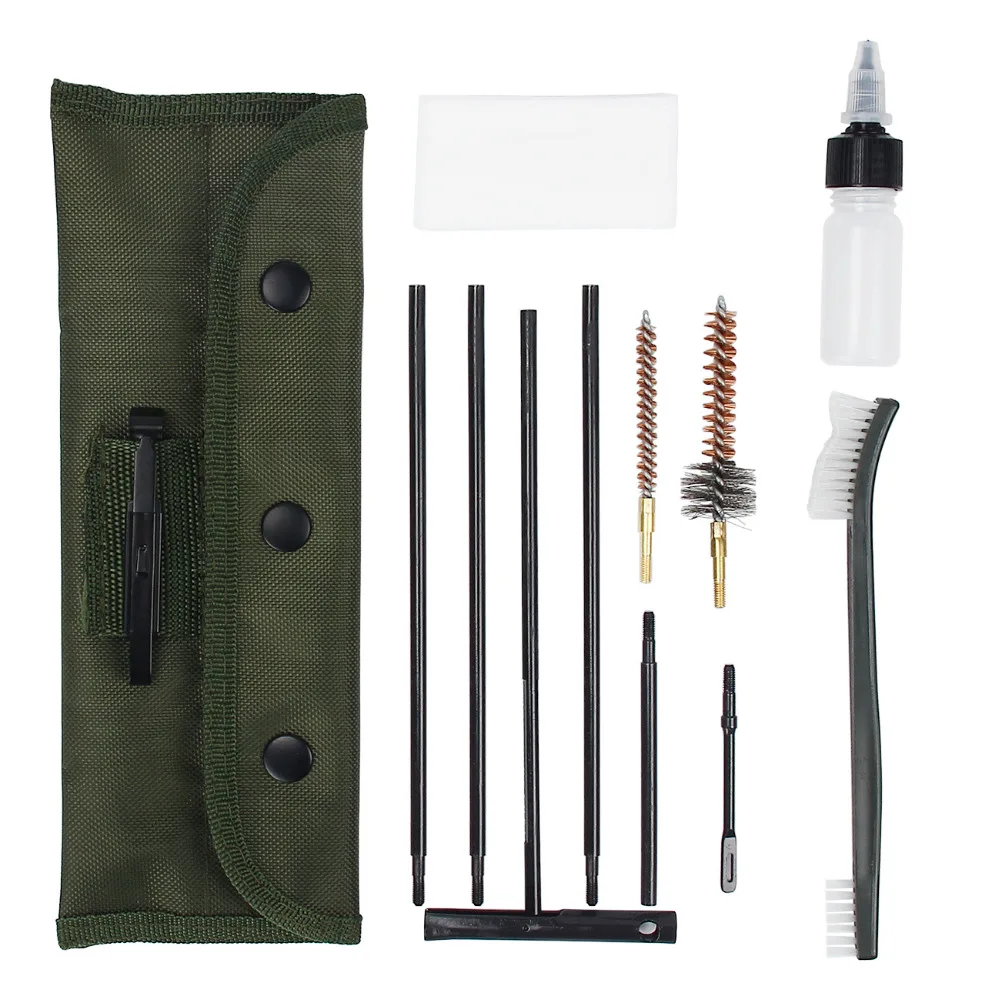 

Pistol Gun Cleaning Set 10 pcs for 5.56mm .223 .22 Cal Rifle Cleaner Kit Nylon Brush Hunting Accessories With Storage Bag