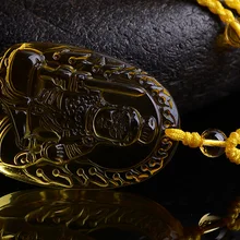 Курица Новинка желтое пятно света Кристалл корейский guardian статуя не двигаться ming натальные Будды кулон кулон