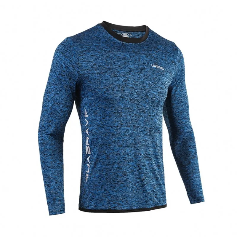 

UABRAV Outdoor Hiking Men's Long Sleeve T-Shirts Round Neck Quick Dry Basketball Fitness Training Hiking T-shirts Anti-Pilling